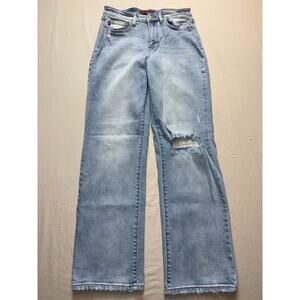 Womens Judy Blue Straight Fit Distressed Jeans Size 6/27 Stretch Denim